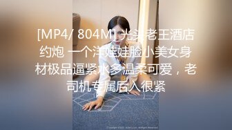 [MP4/ 804M] 光头老王酒店约炮 一个洋娃娃脸小美女身材极品逼紧水多温柔可爱，老司机专属后入很紧